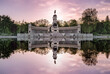 © Armando Oliveira - Buen Retiro Park landscape in Madrid, Spain - Sculptural set of King Alfonso XIII at sunrise