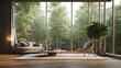 © RocknRoller Studios - Modern Living Room Background. Contemporary Interior Design. Generative AI.