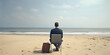 © Jenny Sturm - Business mann sitzt am Meer auf einen Stuhl