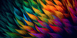 fließende bunte abstrakte Blätter in verschiedenen Farben, generative AI