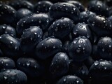 Fototapeta Storczyk - Fresh bunch of Navy beans seamless background, adorned with glistening droplets of water