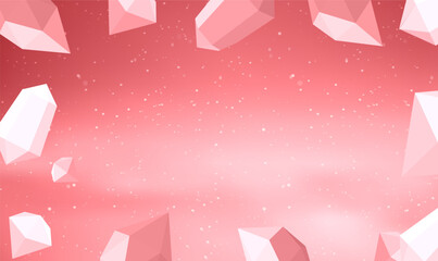 Poster - 3d background with gradient geometric shapes. modern forms.3d polygonal pyramids on futuristic pink 