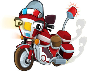 Wall Mural - Cartoon motorcycle fireman illustration for the children