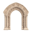 © Iaroslav - Stone vintage arch door Elements of the architecture of buildings in the Gothic style on isolated transparent background png. Generative ai