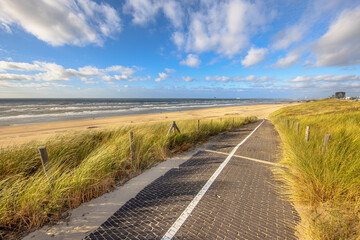 Wall Mural - Paved Walking trail entrance to beach