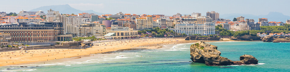 Wall Mural - Panoramic view of Biarritz and its beaches, France