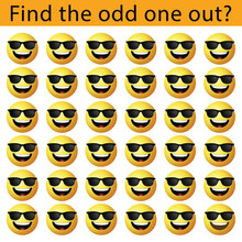 Find The Odd One Out Vector Illustration Sheet. Spot The Difference.