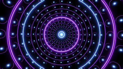 Poster - Glowing Purple and Blue Light Circle and Dot Background