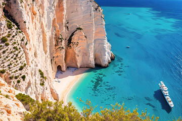 Zakynthos island, Greece, Generative AI.