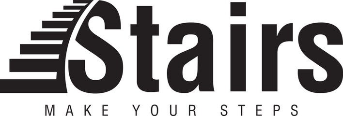 Fototapete - Stairs blue logo, stairs symbol logo design