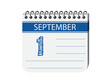 © Gabydesign21 - 1 september calendar page vector. 3d one day calendar date appointment, deadline, event reminder illustration. Abstract three dimensional daily date appointment, agenda, event calendar.