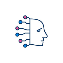 Poster - AI Robot Head vector Artificial Intelligence concept colored icon
