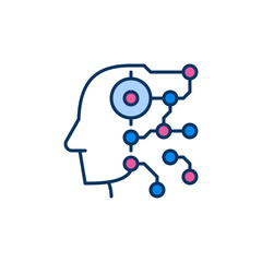Poster - AI Technology Head vector concept colored icon or symbol