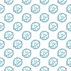 Poster - Earth with Arrow vector concept outline seamless pattern