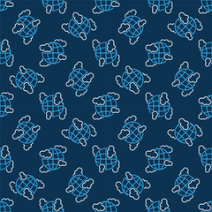 Poster - Globe with Clouds vector concept line seamless pattern