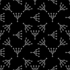Poster - Machine Learning Neural Network vector dark line seamless pattern