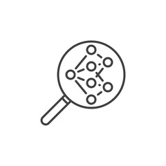 Poster - Magnifying Glass with Neural Network vector concept outline icon