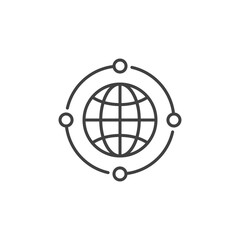 Neural Network Earth Globe vector concept line icon