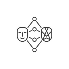 Poster - Neural Network Face Generation vector concept outline icon