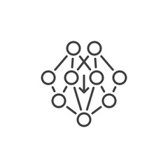 Poster - Neural Network vector concept minimal line icon or symbol