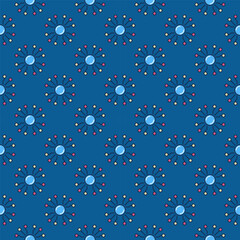 Poster - Round Neural Network Chip vector Digital Technology colored seamless pattern
