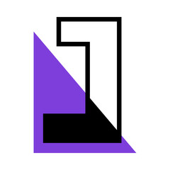 Poster - Alphabet Letter J with Purple Triangle Shape as Geometric Font Vector Illustration