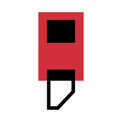 Poster - Semicolon with Red Rectangle Geometric Shape as Punctuation Mark Vector Illustration