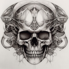 Wall Mural - Wicked Skull Design - Generative AI