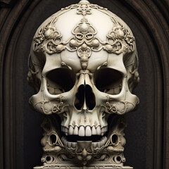 Wall Mural - Skull Sculpture - Generative AI