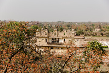 Canvas Print - Detail of the Jahangir Mahal Palace in Orchha, Madhya Pradesh, India.