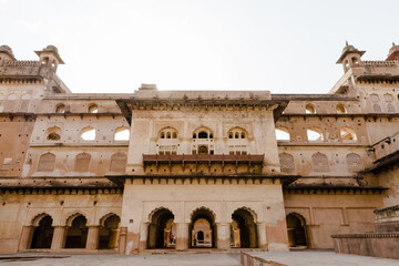 Poster - Detail of the Jahangir Mahal Palace in Orchha, Madhya Pradesh, India.