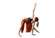 © muse studio - Training fitness instructor yoga asana pose, healthy lifestyle, transparent background.