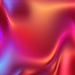 Wall Mural - holographic iridescent red purple orange satin background created with generative ai	