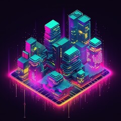 Poster - Smart city and communication network concept. generative ai