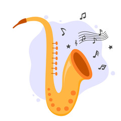 Wall Mural - retro illustration style cartoon musical saxophone