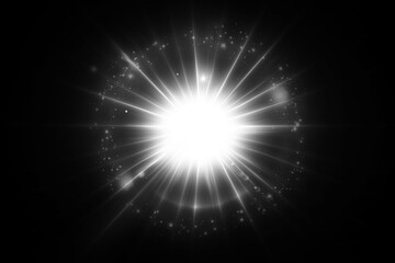 Aufkleber - Illuminated gold spotlight rays on stage on black background for overlay design