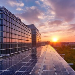 Wall Mural - solar panels on the roof. generative ai