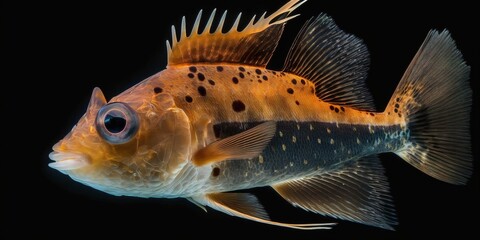 Sticker - Macro fish pterapogon kauderni apogonidae Generative AI