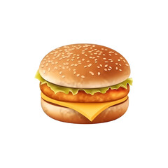 Wall Mural - classic chickenburger icon/vector