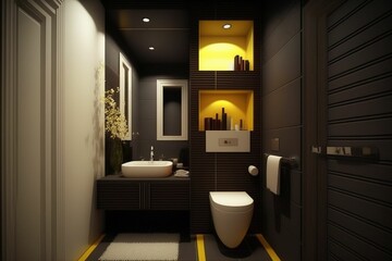 Wall Mural - interior of a modern bathroom.