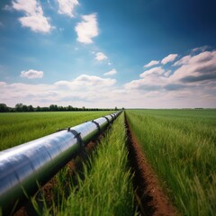 Canvas Print - petrol and gas pipeline during the refinery process. generative ai