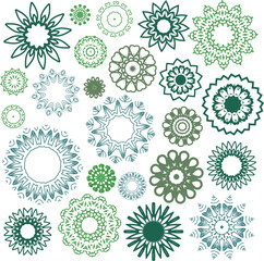 Wall Mural - A set of decorative flowers, stars. Vector file for designs.