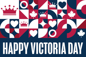 Wall Mural - Happy Victoria Day. Holiday concept. Template for background, banner, card, poster with text inscription. Vector EPS10 illustration.