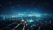 © Nattawat - Digital city with a network of lights of the night, urban, internet, cityscapes,futuristic, AI generated