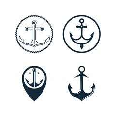 Canvas Print - Anchor logo icon boat ship marine navy