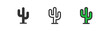 Cactus icon on light background. Desert symbol. Sun, empty, plant, saguaro cactus. Outline, flat and colored style. Flat design. Vector illustration.