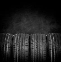 Car Tire As An Abstract Background Closeup.