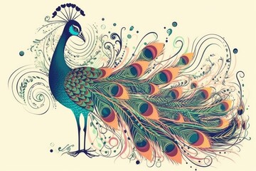 peacock feather , ai generative