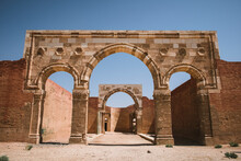 Arches In The Facade Of The Desert Castle Qasr Al-Mushatta, Jordan, Middle East