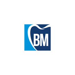 Wall Mural - Letters BM And Tooth Logo Icon 003